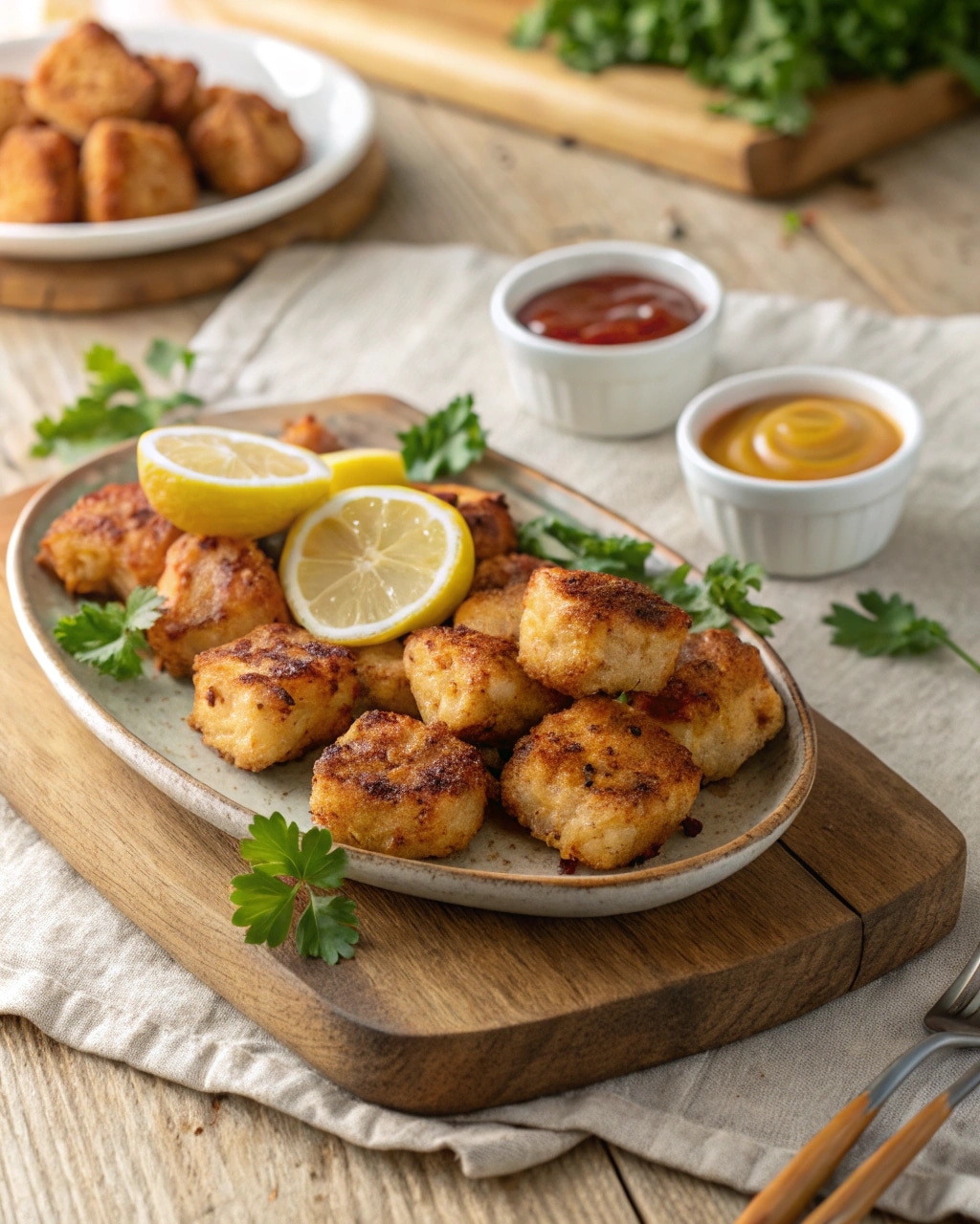 Chick Fil A grilled nuggets recipe served with dipping sauces
