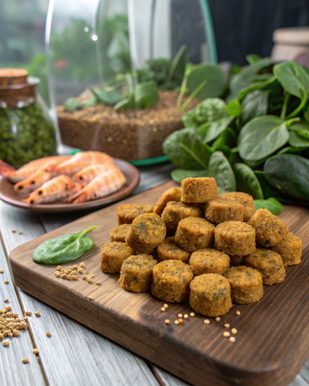 Homemade fish food recipe featuring nutritious ingredients