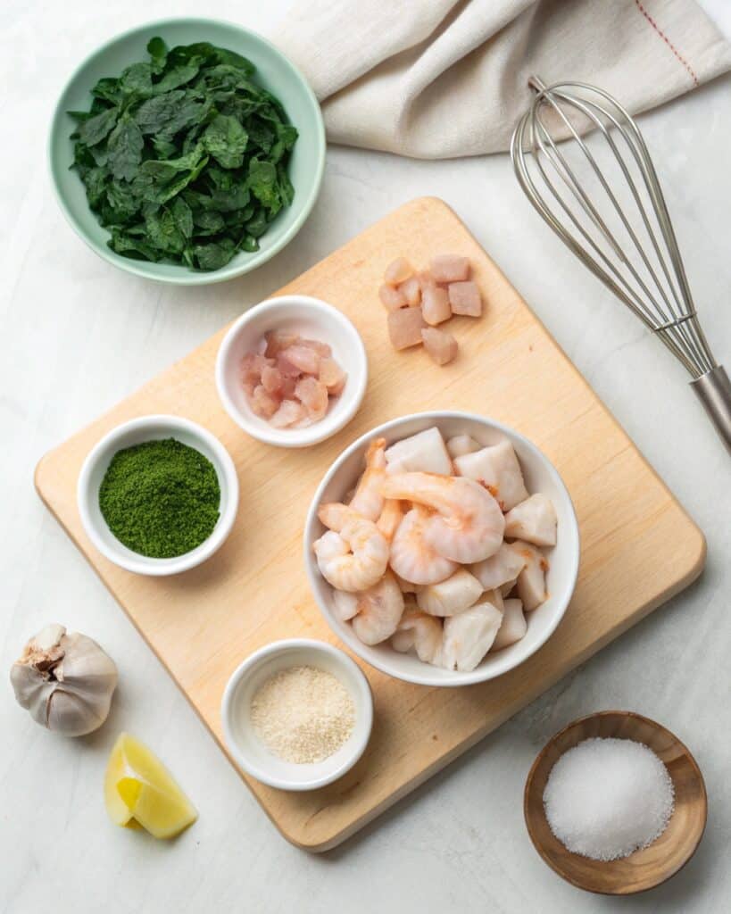 Ingredients for homemade fish food recipe
