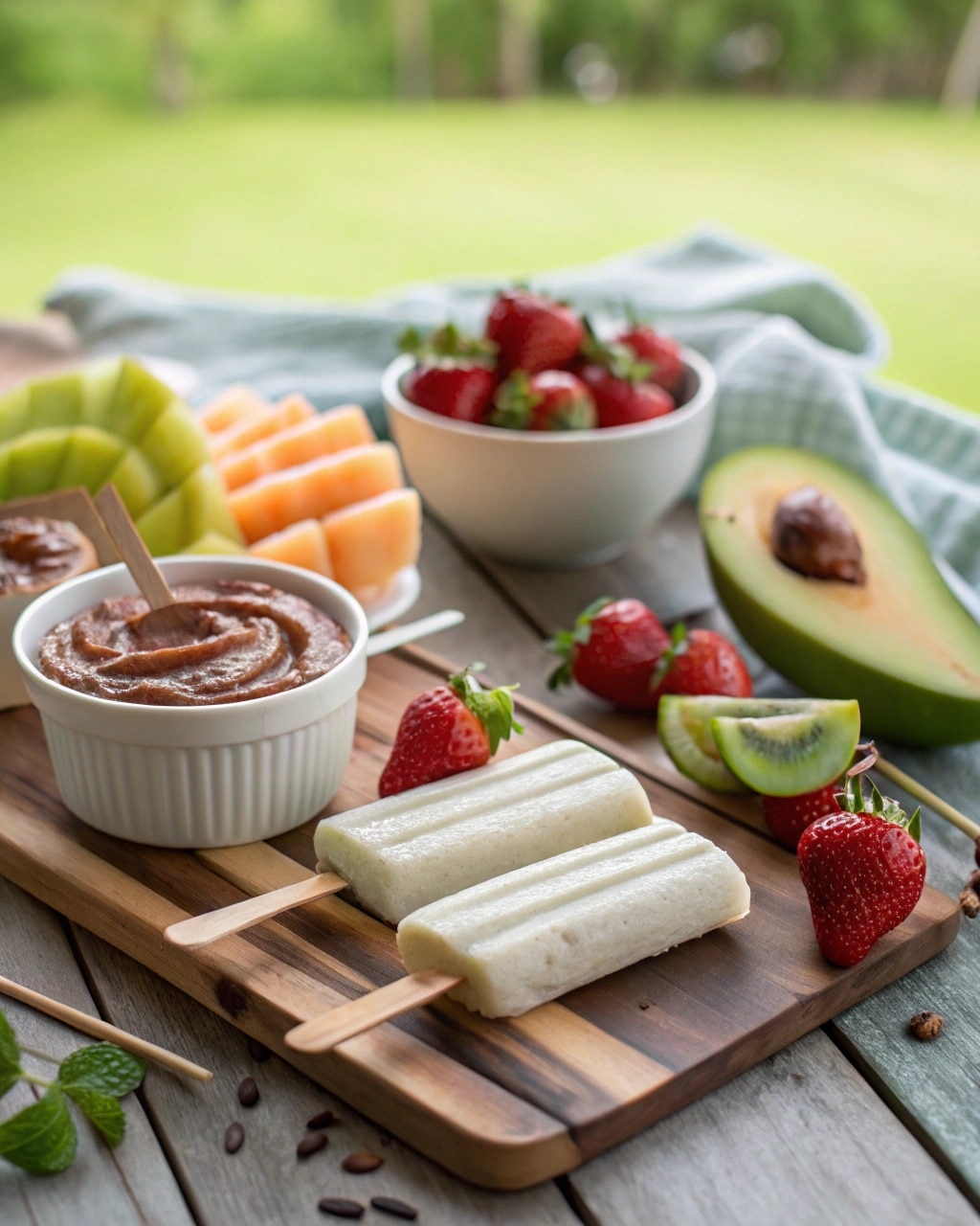 Paleo Summer Treats displayed with fresh fruits and desserts