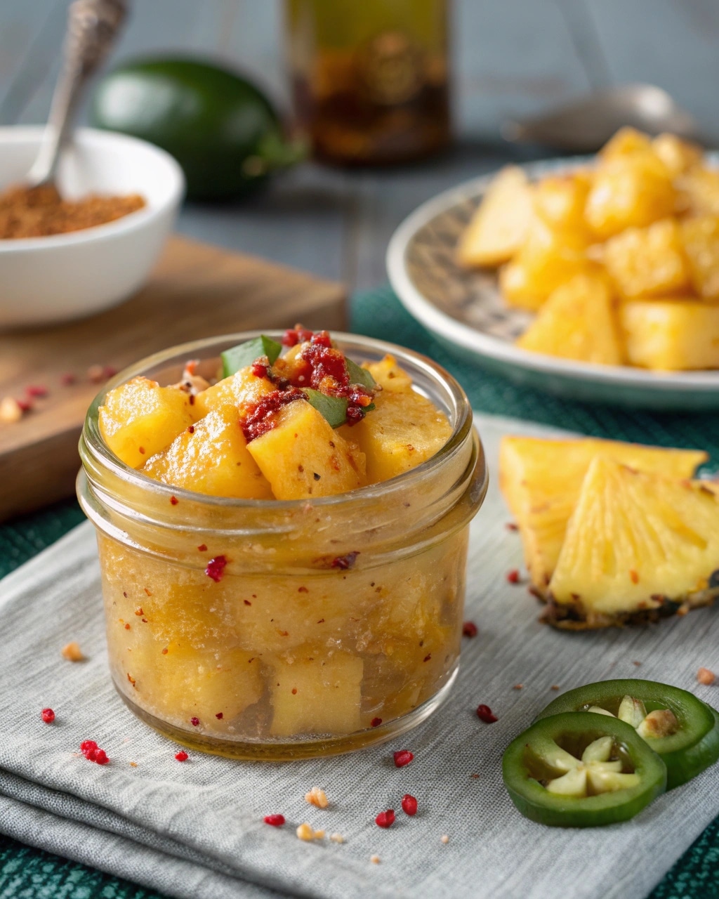 Pineapple Cowboy Candy served with jalapeños